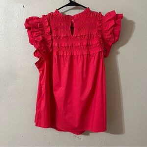 Marc New York Red Ruffled Blouse